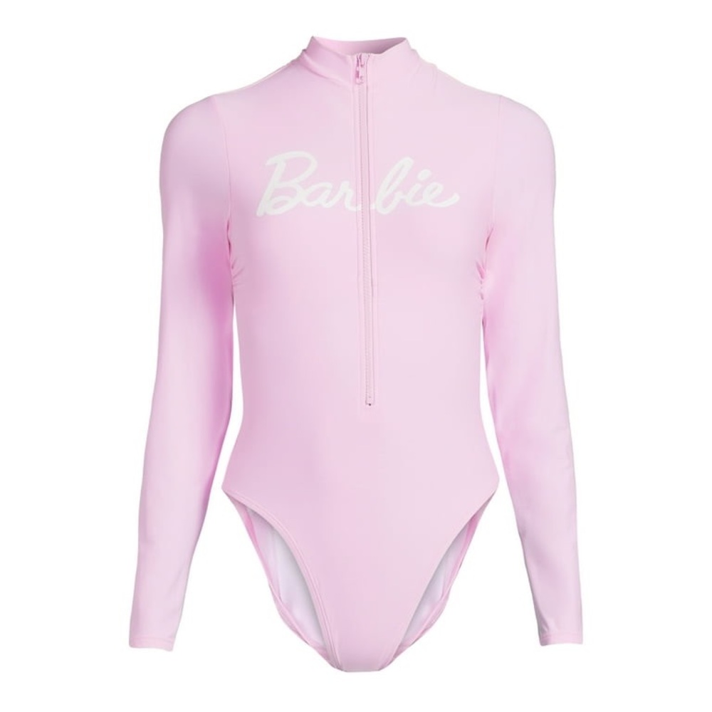 Barbie pink Women’s long sleeve rash guard surf wear swimsuit new L